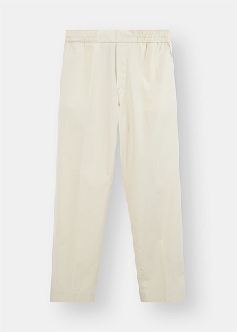 Beige Cotton Casual Trousers 