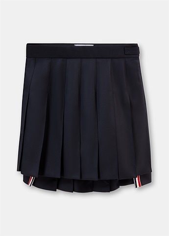 Navy Pleated Mini Skirt 