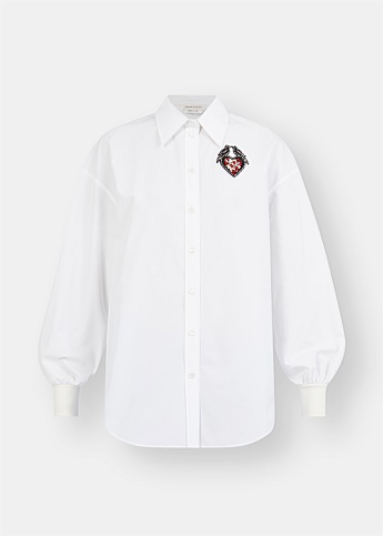Cocoon Shirt With Appliqué Emblem