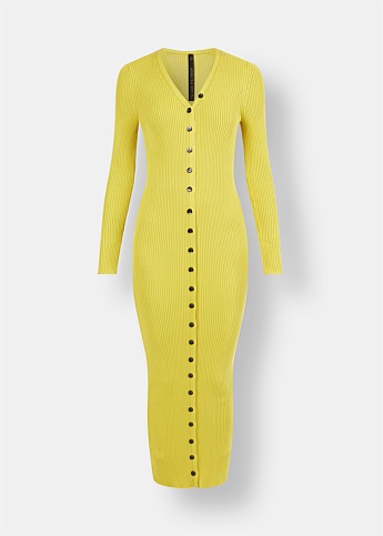 Erica Yellow Knit Dress