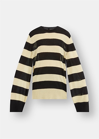 Eva Cashmere and Silk Striped Sweater 