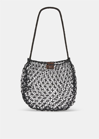 Mare Puela Black Medium Crochet Bag