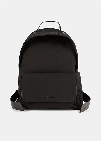 Black Minimalist Canvas Backpack