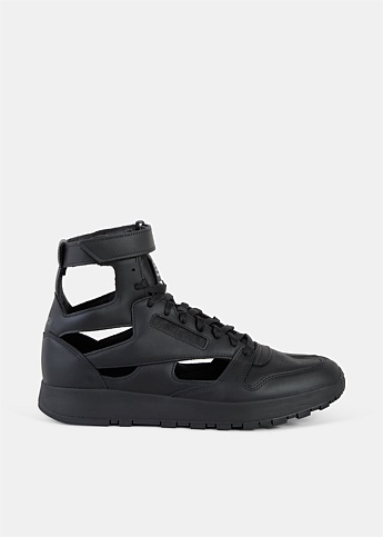 Black Leather Classic Tabi High-Top Sneakers