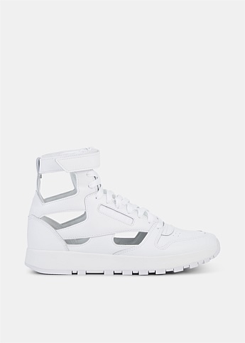 White Leather Classic Tabi High-Top Sneakers