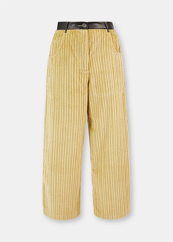 Yellow Wide Leg Corduroy Pants