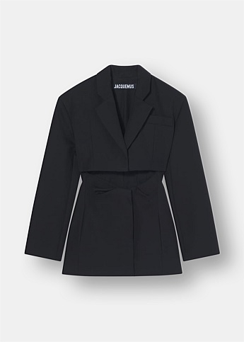 La Veste Arles Black Tailored Cut-Out Jacket