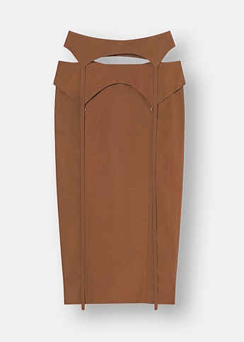 La Jupe Draio Brown Long Skirt