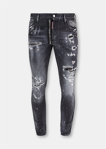 Distressed Cool Zip Jeans