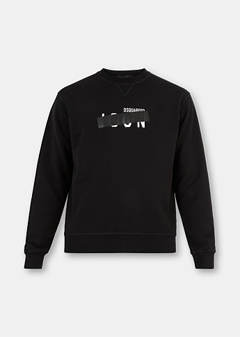 Black Icon Print Sweatshirt