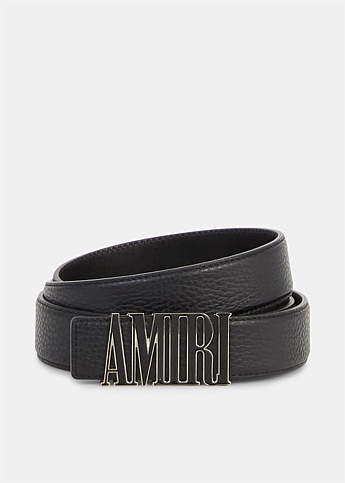 Black Amiri Logo Leather Belt