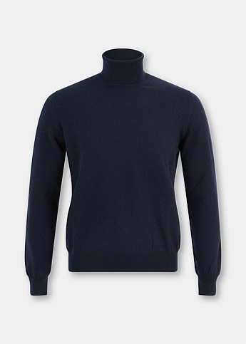 Navy Dolcevita Cashmere Sweater