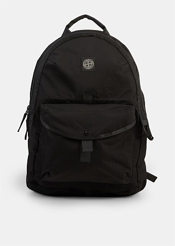 Black Nylon Twill Backpack