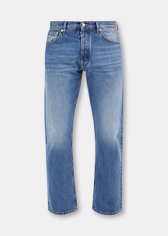 Blue Vintage Wash Cropped Jeans 