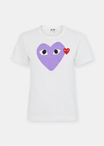 Purple Double Heart Cotton T-Shirt