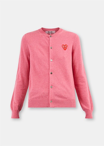 Pink Double Heart Cardigan