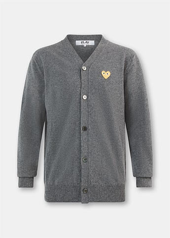 Grey Embroidered Heart Cardigan