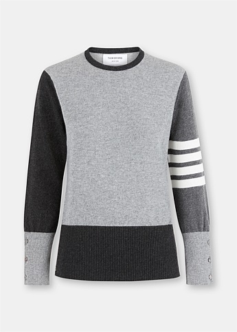 4-Bar Grey Knitted Pullover