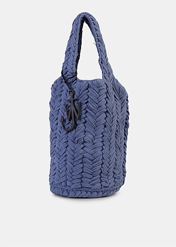 Purple Knitted Shopper Bag