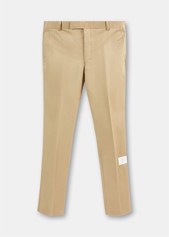 Beige Unconstructed Cotton Twill Trouser